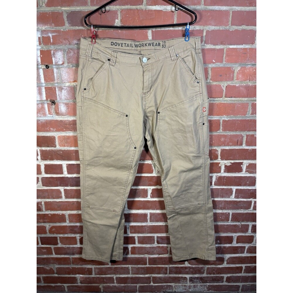 Dovetail  Workwear Pants Anna Taskpant Canvas Tan Womens 18/32, Real 37x31.5